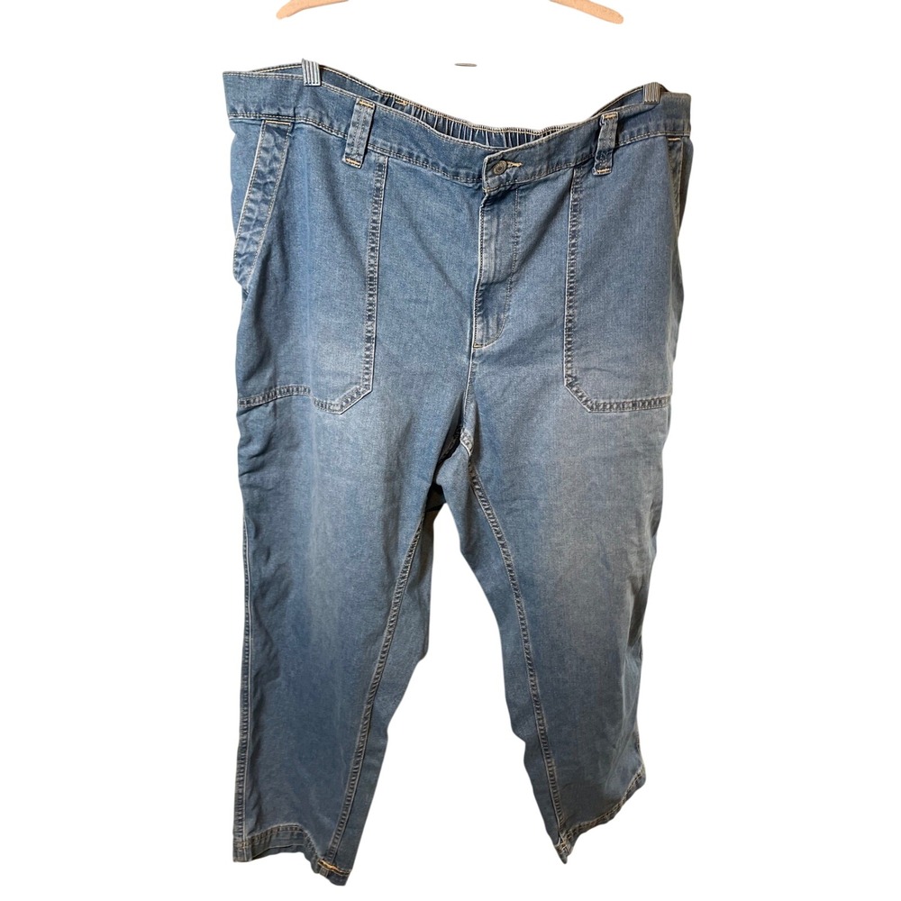 Old Navy High-Rise OG Chino Jeans Women 2X Blue Denim Elastic Waist Tapered Leg